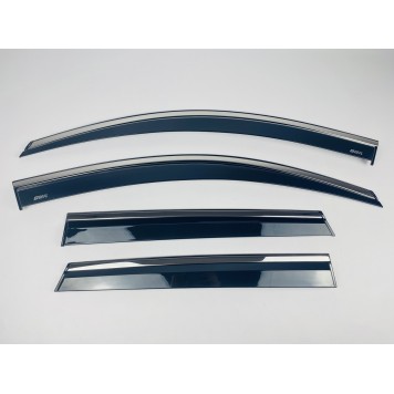 Дефлекторы окон Skoda Karoq 2017+ с нерж. хром полоской-1